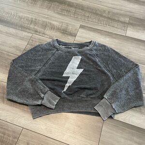 AC/DC Gray Cropped Sweatshirt